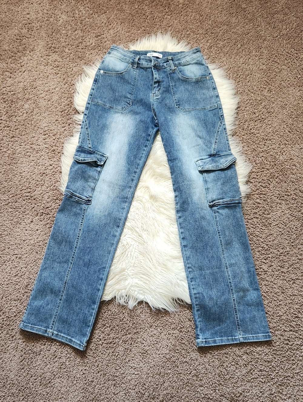 YMI Blue Cargo Jeans Size 7